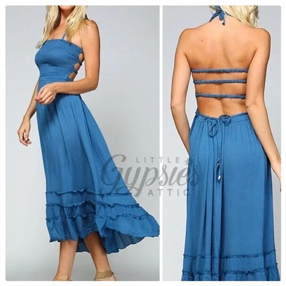 Handmade Tropical Resort Bohemian Maxi Dress - Picture 13 of 13